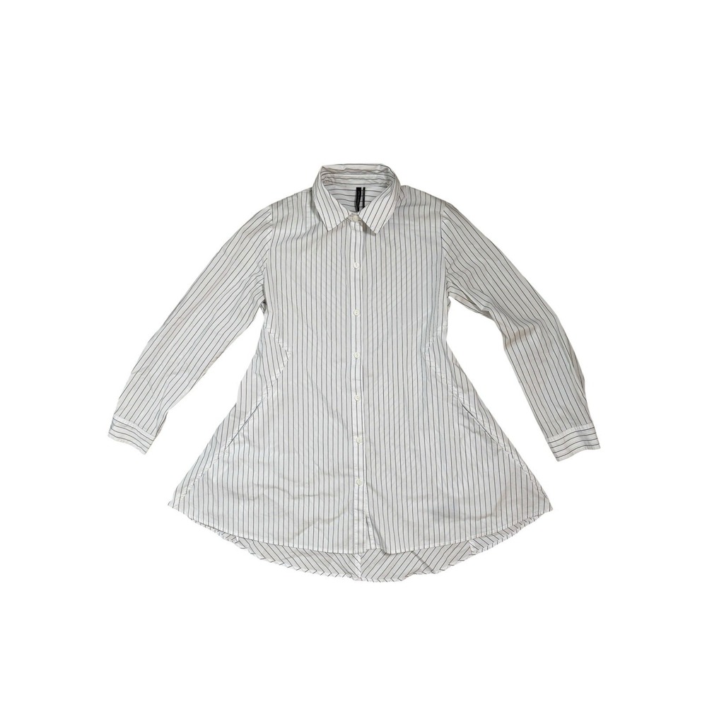 Stella Carakasi Center Stage Shirt Women's XS Black‎ Stripe Button Up - Picture 2 of 6